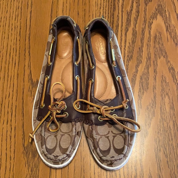 Coach Richelle Signature Canvas Boat Shoes 8 1/2